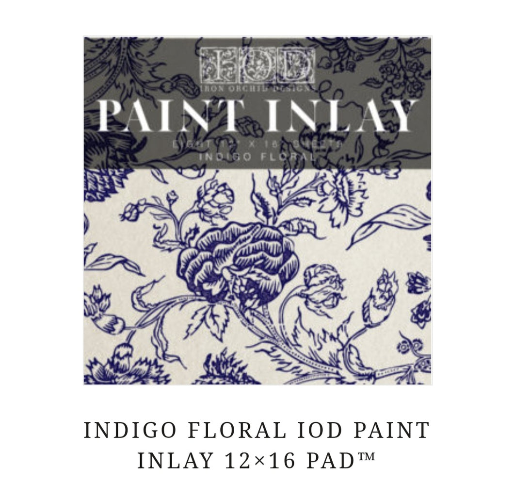 PAINT INLAY indigo floral