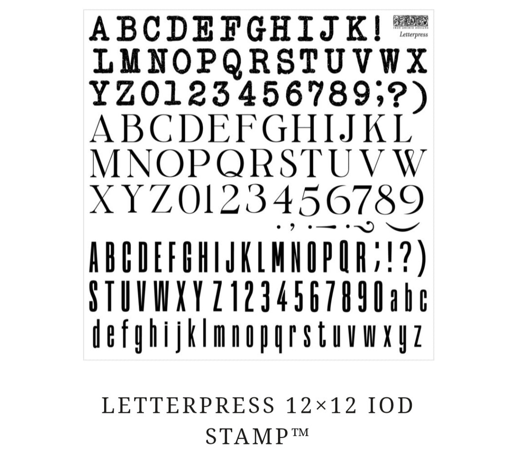 Letterpress 12x12 stamp