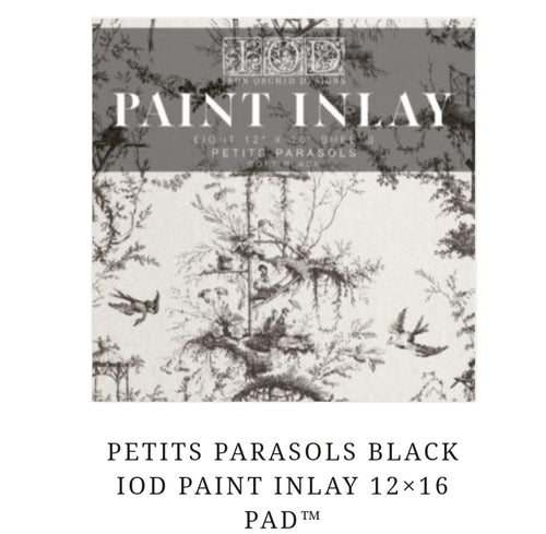 Petits Parasols Black 12x16 paint inlay